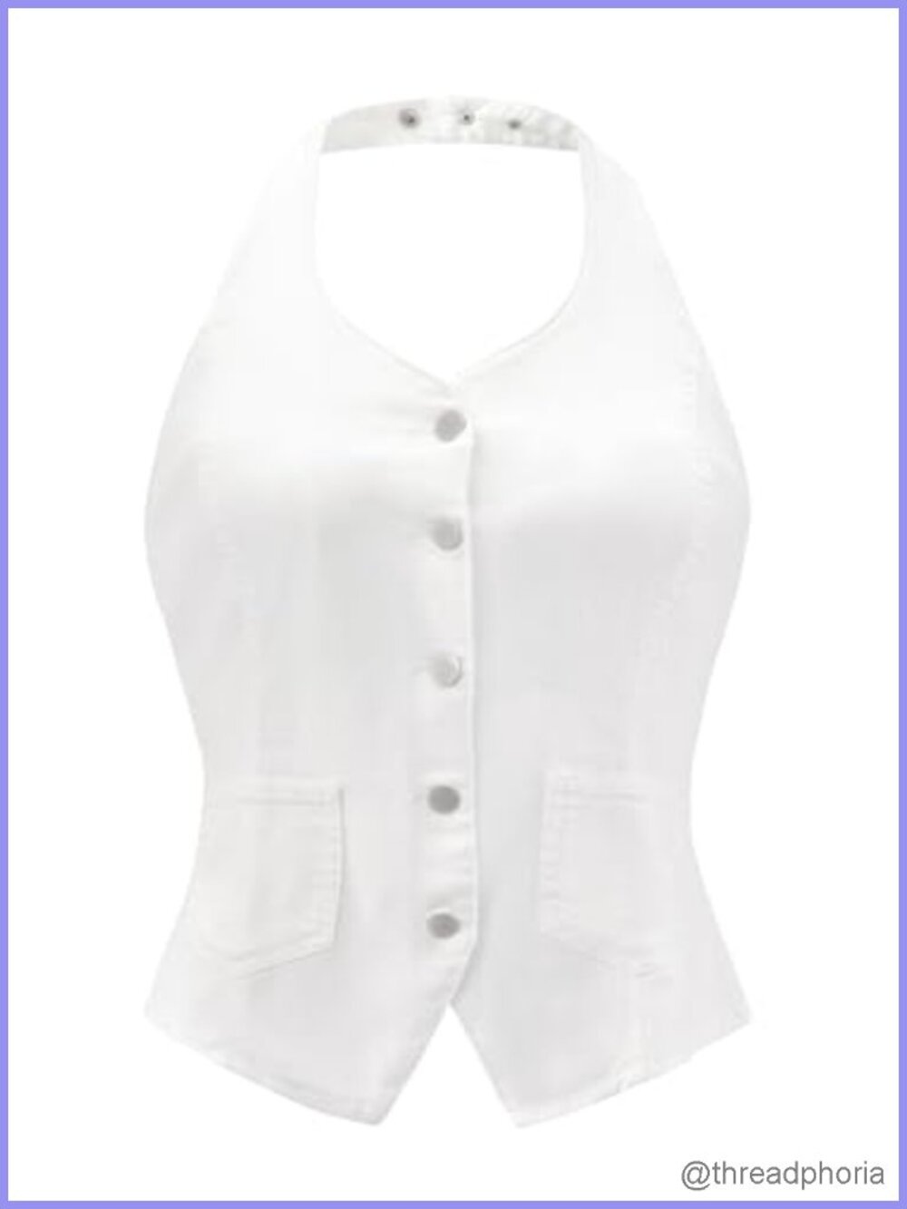 Denim Halter Vest Top, Backless Waistcoat, Crop, Adjustable Neck